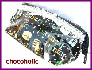 chocoholic/ chocolate Hori k! cosme pouch / make-up pouch / wire clasp / cosmetics * small articles go in / coating (bk) new goods :Po