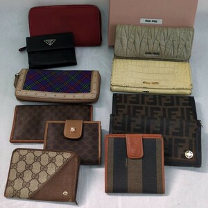 ブランド 中古財布11点まとめて CELINE/FENDI/PRADA/MIU MIU/GUCCI/Vivienne Westwood 長財布 2つ折り財布