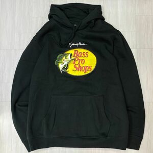 USA正規品 【XL】 全米最大級アウトドアブランド Bass Pro Shops バスプロショップス 黒 フリースプルオーバーパーカ (BpsH1)