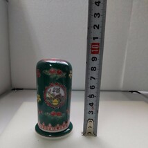 【雑貨】食器　 中国慎徳堂製　蓋付き　爪楊枝入れ　緑地赤白模様　爪楊枝立て　陶器製　アンティーク小物　七宝_画像10