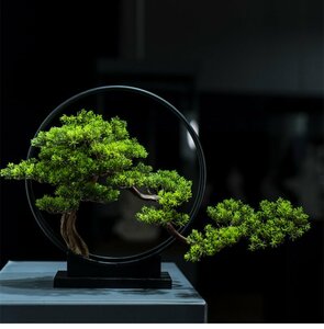 PYD2121★人工盆栽 プラスチック シミュョン植物鉢植え 人工観葉植物レーイクグリーン 鉢付きシ 造花 偽物 松盆栽 フェ