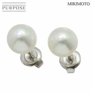 ミキモト MIKIMOTO アコヤ真珠 7.8mm ピアス K18 WG ホワイトゴールド 750 パール Akoya Pearl Earrings Pierced 90199184