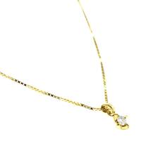 アガット agete ダイヤ 0.05ct ネックレス 40cm K18 YG イエローゴールド 750 Diamond Necklace【中古】 90201043_画像3