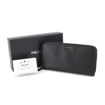 未使用 展示品 プラダ PRADA サフィアーノ ラウンドファスナー 長財布 レザー ブラック 2ML317 ガンメタ 金具 Long Wallet 90211222_画像8