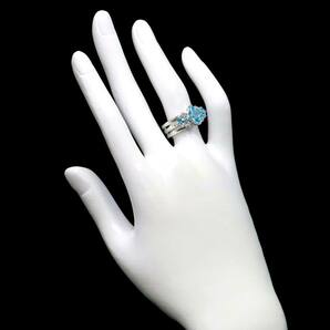 タサキ TASAKI 11号 リング ブルートパーズ ダイヤ 0.24ct K18 WG ホワイトゴールド 750 指輪 田崎真珠 Topaz Diamond Ring 90205530の画像7