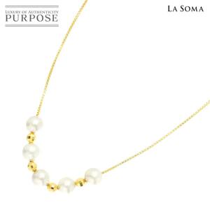 ラソマ LASOMA アコヤ真珠 7.3-7.0mm ネックレス 37cm K18 YG イエローゴールド 750 Akoya Pearl Necklace 90205582