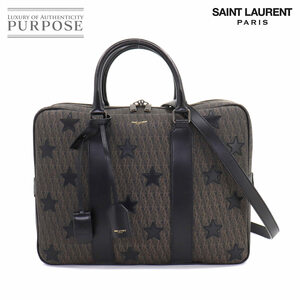 未使用 展示品 サンローラン パリ SAINT LAURENT PARIS トワルモノグラム スター 2way ビジネス ショルダー バッグ PVC レザー 90213138