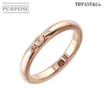 ティファニー TIFFANY&CO. スタッキング バンド 9号 リング ダイヤ 1P K18 PG ピンクゴールド 750 指輪 Stacking Ring 90208597_画像1