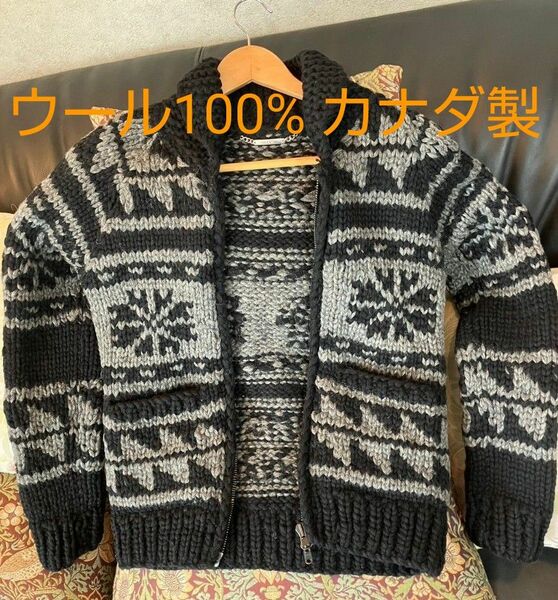 カナダ製 ウール100% ニットジャケット 値下げ交渉歓迎！