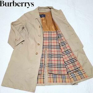 極美品 バーバリーズ【BURBERRYS】ステンカラーコート メンズ L ベージュ アウター 着脱可能ライナー 冬 通勤