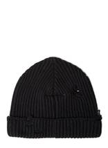 23aw MM6 Maison Margiela Distressed Beanie Hat knit cap black マルジェラ ニットキャップ ブラック ビーニー 新品未使用 帽子 ニット帽_画像2