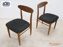 ◆展示品◆ ACME Furniture アクメ ファニチャー TRESTLES CHAIR トラッセル チェア ダイニングチェア/アームレスチェア 2脚セット 6万_画像3