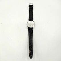 【不動】SEIKO セイコー クォーツ 腕時計 木目調ブラウン文字盤 オクタゴン レザーベルト ボーイズサイズ 6020-5260 _画像8