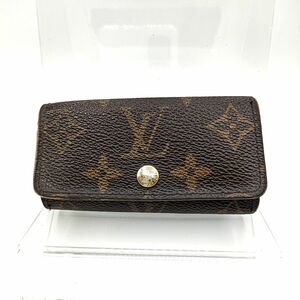 【キーフック欠損×1】Louis Vuitton ルイヴィトン モノグラム ミュルティクレ4 三つ折り 4連 キーケース ブラウン系 M62631 RA2151