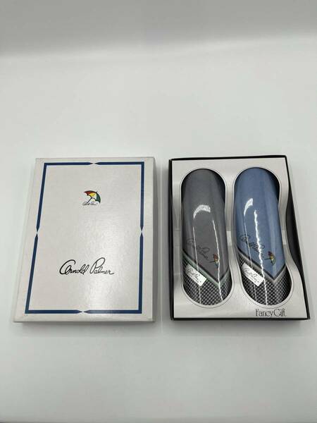 【未使用品】Arnold Palmer アーノルド パーマー 2枚セット ハンカチ バンダナ 千鳥柄 グレー系 ブルー系