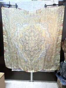 ETRO　エトロ　大判スカーフ　ストール　ショール　シルク　ペイズリー　カーキ系　130×130