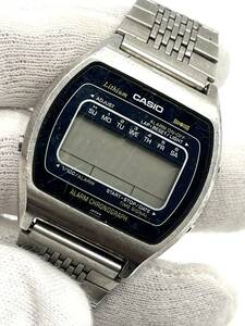 【電池切れ/ボタン押せず】CASIO カシオ クォーツ 腕時計 デジタル文字盤 ブラック×ブルー メンズ 81QS-35