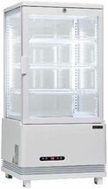 レマコム 4面ガラス 冷蔵ショーケース 卓上型 74L ホワイト R4G-74SLW LED 業務用 冷蔵庫 タテ型_画像1