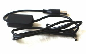 USB→DC 電源供給ケーブル SinLoon 昇圧 5Vデバイス用 ブラック L字型 USB-A【USED品】10 00558