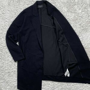 XL相当●Zara ザラ● ロングコート カーディガン 黒色 ブラック コットン アウター メンズ