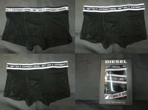 本物正規◆DIESEL ディーゼル◆3P ボクサーブリーフ COTTON STRETCH 黒■L■黒/白 DAMIENT新品 3枚セット