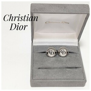 e5 ★極美品★　Christian Dior クリスチャンディオール　カフスボタン カフリンクス　箱付き　シルバー