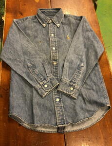 ko.. clothes shirt Denim RALPH LAUREN button down prompt decision free shipping new goods unused dead stock 