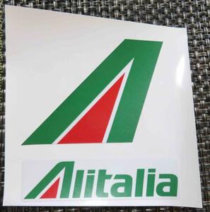 緑赤白IT■２枚セット（尾翼+長方形　角丸）■アリタリア-イタリア航空 Alitalia　ステッカー■エアライン　飛行機■海外旅行　留学　出張