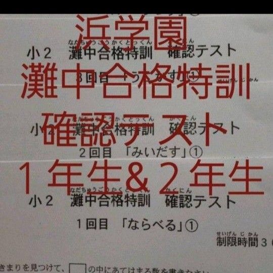 浜学園 灘中合格特訓 小1 & 小2 確認テスト