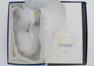 未使用 Noritake Crystal Glass ノリタケ クリスタル ガラス 花瓶 花模様 花入 フラワーベース 置物