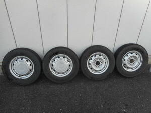 Weds Carrowin ウェッズ PK-351F スチールホイール 3.5J 12インチ+34 PCD100/110/114.3-4穴 145/80R12 DUNLOP SV01 スタッドレスタイヤ付