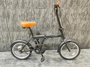 【Used品】【試乗車】ワイヤー錠付属　16インチ折り畳み自転車　シングルギア　マットブラック【SK3020】