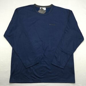 【送料無料】【新品】Kaepa メンズ裏起毛長袖Tシャツ （メッシュ素材）　　 L 　　ネイビー★40018