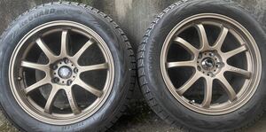 レアマイスター LM sports Finalブロンズ PCD 114.3 5穴 +45 ヨコハマice GUARD G075 235/55R18 溝あり スタッドレス付き ハリアー60