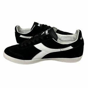 BA164 diadora ディアドラ 靴 レザースニーカー 44 28cm ブラック ホワイト スエードの画像4