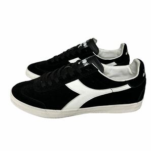 BA164 diadora ディアドラ 靴 レザースニーカー 44 28cm ブラック ホワイト スエードの画像2