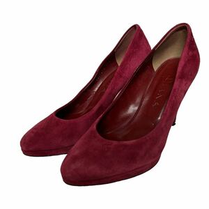 BA323 DIANA Diana lady's pumps 23.5cm red suede made in Japan 