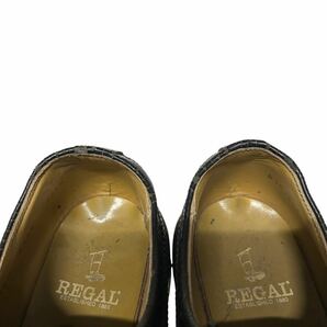 BA386 REGAL リーガル メンズ ビジネスシューズ ウイングチップ 24.5cm ブラック レザー 高級靴の画像9