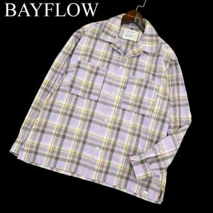 21AW★ BAYFLOW ベイフロー 秋冬 オーバーサイズ 長袖 チェック ネル シャツ Sz.2　メンズ ビッグシルエット　A3T12495_A#B