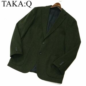 TAKA:Q タカキュー 秋冬 総裏 STELLONI イタリア製生地★ ウール アンコン テーラード ジャケット Sz.LL　メンズ　A3T12487_A#N