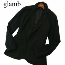 glamb グラム 通年 総裏★ 2B スリム アンコン テーラード ジャケット Sz.2　メンズ 黒　A3T12458_A#O_画像1
