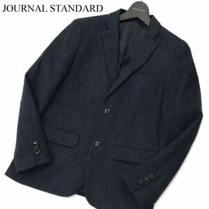 JOURNAL STANDARD ジャーナルスタンダード 秋冬 総裏 ウール ツイード★ テーラード ジャケット Sz.S　メンズ ネイビー　A3T12623_A#N