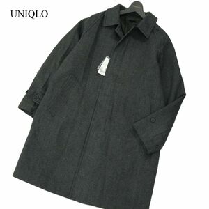 【新品 21AW】 UNIQLO ユニクロ 秋冬 ヘリンボーン シングル ブレスト コート Sz.XL　メンズ 大きいサイズ 未使用　A3T12617_A#N