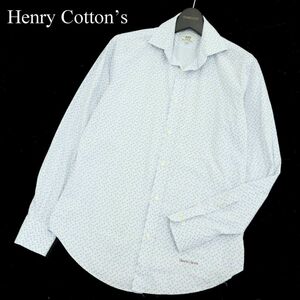 Henry Cottons ヘンリーコットンズ 通年 ロゴ刺繍★ ペイズリー 総柄 長袖 シャツ Sz.38　メンズ　A3T12424_A#C