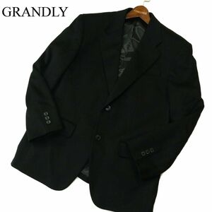 GRANDLY グランドリー フジコウ 秋冬 高級 カシミヤ100％★ 2B テーラード ジャケット Sz.94AB4　メンズ 黒 フォーマルにも　A3T12456_A#N