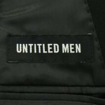 UNTITLED MEN アンタイトル メン 通年 背抜き ウール100%★ ピークドラペル 1B テーラード ジャケット Sz.44　メンズ 黒　A3T12775_B#O_画像6