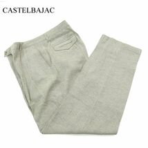 CASTELBAJAC カステルバジャック 秋冬 ウール混★ ベア ロゴ刺繍 ストレッチ スラックス パンツ Sz.90 メンズ 日本製 大きい　A3B05150_B#Q_画像1