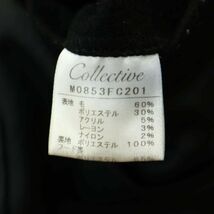 Collective コレクティブ メンズビギ 秋冬 ビッグ フード★ メルトン ウール モッズ コート Sz.M　メンズ 黒　A3T13074_B#N_画像8