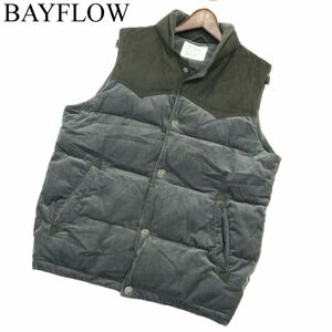 21AW★ BAYFLOW ベイフロー 秋冬 フェイク スウェード切替 コーデュロイ 中綿 ベスト Sz.3　メンズ　A3T13031_B#N