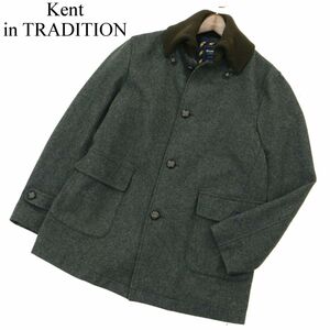 Kent in TRADITION ケント 秋冬 ドンキーカラー★ メルトン ウール ジャケット コート Sz.LL　メンズ グレー 大きいサイズ　A3T13029_B#N